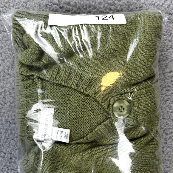 Dress Barn Woman’s Green Half Button Down Cardigan Size 14/16 Cozy Knit - Picture 10 of 10